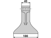 Industriehof® Hammerschlegel Arbeitsbreite 100 mm, Bohrung 16,5 mm, Einbaumaß 40 mm, für Agrimaster, 63-RM-64