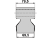 Industriehof® Hammerschlegel Arbeitsbreite 69,5 mm, Bohrung 31 mm, Einbaumaß 79,5 mm, für Berti, 63-RM-93