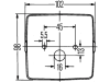 Hella® Schlussleuchte quadratisch, links/rechts, 102 x 98 x 55 mm, P21W; R10W, Schlusslicht; Bremslicht; Blinklicht; Kennzeichenlicht, 2SE 004 623-001