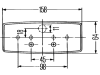 Hella® Schlussleuchte quadratisch, links, 158 x 64 x 51 mm, P21W; R10W, Schlusslicht; Bremslicht; Blinklicht, 2SD 003 184-031