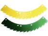 MWS Sägemessersatz links, gelb; grün, 78.231, 30-0540-73-01-2 für Kemper 330 (8 St.), 345 (12 St.), 360 (16 St.), M 6008 (16 St.), 375 (20 St.)