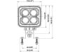 LED-Arbeitsscheinwerfer 1.275 lm 20 W, 10 – 48 V, 4 LEDs, quadratisch, 098 174 713