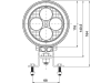 LED-Arbeitsscheinwerfer 2.600 lm 40 W, 10 – 48 V, 4 LEDs, rund, 098 174 733
