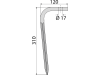 Industriehof® Kreiseleggenzinken links/rechts 100 x 310 x 15 mm, Bohrung 17 mm für Breviglieri, Schmotzer, Seima