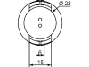 Hella® LED-Positionsleuchte rund, hinten, rot, Ø 30 mm, 9 – 33 V DC, E4 8639, 2TM 357 011-011