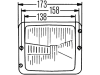 Hella® Hauptscheinwerfer links/rechts, Halogen H4, 12 V; 24 V, 173 x 144 x 99 mm, eckig, 1AA 004 109-021