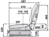 Staplersitz "CSM 2008" mechanisch gefedert, mit/ohne Sitzkontaktschalter, PVC/Stoff