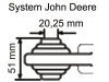Oberlenker A 20,25 mm; B Kat. 2 mit Fanghaken , M 30 x 3,5, 590 – 830 mm, Hülse schwarz pulverbeschichtet, für John Deere