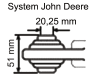 Oberlenker A 20,25 mm; B Kat. 2 mit Fanghaken , M 30 x 3,5, 695 – 930 mm, Hülse schwarz pulverbeschichtet, für John Deere