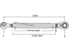 Oberlenker A 22,25 mm; B Kat. 2, M 30 x 3,5, 535 – 785 mm, Hülse schwarz pulverbeschichtet, für Fendt