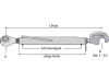 Oberlenker A 20,25 mm; B Kat. 2 mit Fanghaken , M 30 x 3,5, 555 – 795 mm, Hülse schwarz pulverbeschichtet, für John Deere