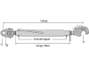 Oberlenker A 20,25 mm; B Kat. 2 mit Fanghaken und Gabelgelenkkopf, M 30 x 3,5, 625 – 865 mm, Hülse schwarz pulverbeschichtet, für John Deere