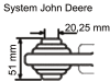 Oberlenker A 20,25 mm; B Kat. 2, M 30 x 3,5, 535 – 835 mm, Hülse gelb verzinkt, für John Deere