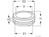 Herth + Buss Dicht- und Schutzstopfen doppelseitig, geschlossen, schwarz, PVC (Polyvinylchlorid), D=21 mm, H=10 mm, 50 280 321