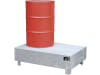 BAUER® SÜDLOHN Auffangwanne "WM 2/200 v" für 2 x 200 l-Fass, 1.200 x 365 x 800 mm, Auffangvolumen max. 215 l, feuerverzinkt, mit Gitterrost