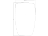 Mekra Spiegelglas "1010" links/rechts, 278 x 169 x 2 mm, Wölbungsradius 1.200 mm, 401010002099