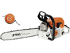 STIHL Benzin-Kettensäge "MS 400 C-M" 4,0 kW (5,4 PS) Schienenlänge 45 cm, mit 1 Sägekette und Forstmaßband, 1140 200 0521