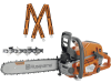 Husqvarna® Benzin-Kettensäge "550 XP® Mark II" 3,0 kW (4,1 PS) Schienenlänge 45 cm, ohne Griffheizung, mit 2 Sägeketten und Hosenträgern, 9676908-38