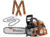 Husqvarna® Benzin-Kettensäge "550 XP® G Mark II" 3,0 kW (4,1 PS) Schienenlänge 38 cm, mit Griffheizung, 2 Sägeketten und Hosenträgern, 9676909-35