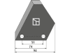 Industriehof® Fräsmesserklinge 94,5 x 94 x 6 mm gerade, für Futtermischwagen Teagle, 70-219