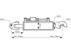 Hydraulischer Oberlenker Kat. 3 Länge 565 – 706 mm, mit Fanghaken und Gabelgelenk
