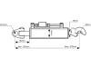 Hydraulischer Oberlenker Kat. 3/28 mm Länge 650 – 876 mm, mit Fanghaken und Gabelgelenk