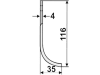 Industriehof® Fräsmesser links/rechts 116 x 40 x 4 mm, Bohrung 6,5 mm für Agria 1600, 2400, 2600, AGR-08