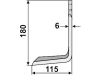 Industriehof® Fräsmesser links/rechts 180 x 70 x 6 mm, Bohrung 12,5 mm für Breviglieri B1-B1S-B-BS-10303