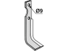 Industriehof® Fräsmesser links/rechts 165 x 25 x 6 mm, Bohrung 9 mm für B.C.S., Grillo (Pinza), Iseki, S.E.P.