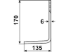 Industriehof® Fräsmesser links/rechts 170 x 75 x 6 mm, Bohrung 11,5 mm für Kuhn