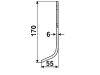 Industriehof® Fräsmesser links/rechts 170 x 30 x 6 mm, Bohrung 8,5 mm für B.C.S.