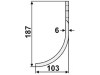 Industriehof® Fräsmesser rechts 187 x 60 x 6 mm, Bohrung 12,5 mm für Goldoni, GOL-28R