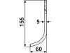 Industriehof® Fräsmesser links/rechts 155 x 60 x 5 mm, Bohrung 8,5 mm für Agria, Tielbürger