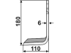 Industriehof® Fräsmesser links/rechts 180 x 60 x 6 mm, Bohrung 12,5 mm für Muratori, Sovema