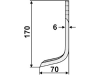 Industriehof® Fräsmesser links/rechts 170 x 50 x 6 mm, Bohrung 10,5 mm für Nibbi Bruno G519