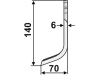 Industriehof® Fräsmesser rechts 140 x 35 x 6 mm, Bohrung 9 mm für Grillo (Prinza), GRI-04R