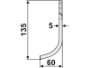 Industriehof® Fräsmesser links/rechts 135 x 60 x 5 mm, Bohrung 8,5 mm für Agria