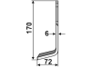 Industriehof® Fräsmesser links/rechts 170 x 72 x 6 mm, Bohrung 9 mm für Bertolini S.306-15517/8