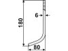Industriehof® Fräsmesser links/rechts 180 x 50 x 6 mm, Bohrung 10,5 mm für Brumital-Agris