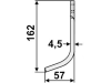 Industriehof® Fräsmesser links/rechts 162 x 55 x 4,5 mm, Bohrung 11,5 mm für Bungartz