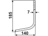 Industriehof® Fräsmesser links/rechts 185 x 80 x 7 mm, Bohrung 14,5 mm für Huard