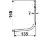 Industriehof® Fräsmesser links/rechts 165 x 80 x 7 mm, Bohrung 14,5 mm für Kuhn