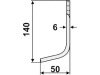 Industriehof® Fräsmesser links/rechts 140 x 50 x 6 mm, Bohrung 10,5 mm für Pegoraro FA 6729/0