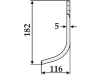Industriehof® Fräsmesser links 182 x 60 x 5 mm, Bohrung 12,5 mm für Maschio, MAS-52L