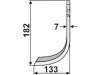 Industriehof® Fräsmesser links/rechts 182 x 70 x 7 mm, Bohrung 12,5 mm für Pegoraro TN-TB 1852/3