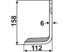 Industriehof® Fräsmesser links/rechts 158 x 70 x 6 mm, Bohrung 12,5 mm für Ompi