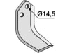 Industriehof® Fräsmesser links/rechts 165 x 80 x 7 mm, Bohrung 14,5 mm für Kuhn