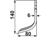 Industriehof® Fräsmesser links/rechts 140 x 60 x 6 mm, Bohrung 9 mm für Holder