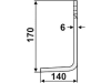 Industriehof® Fräsmesser links 170 x 75 x 6 mm, Bohrung 11,5 mm für Howard P/HA-EXP., HOW-02L