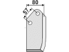 Industriehof® Fräsmesser links/rechts 165 x 80 x 7 mm, Bohrung 14,5 mm für Kuhn